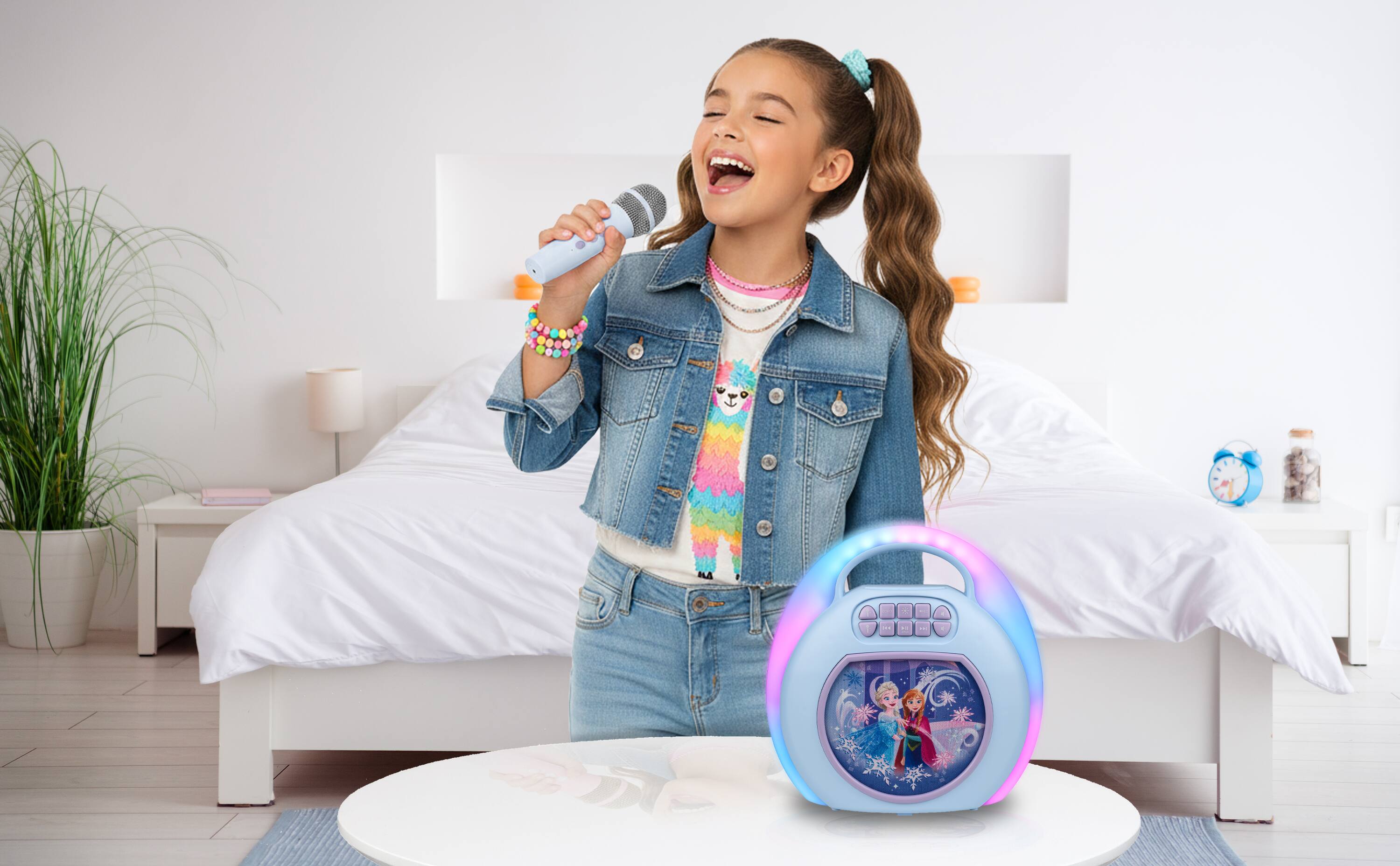 Alt View 1. eKids - Disney Frozen Bluetooth Karaoke Machine for Kids with Wireless Microphone.