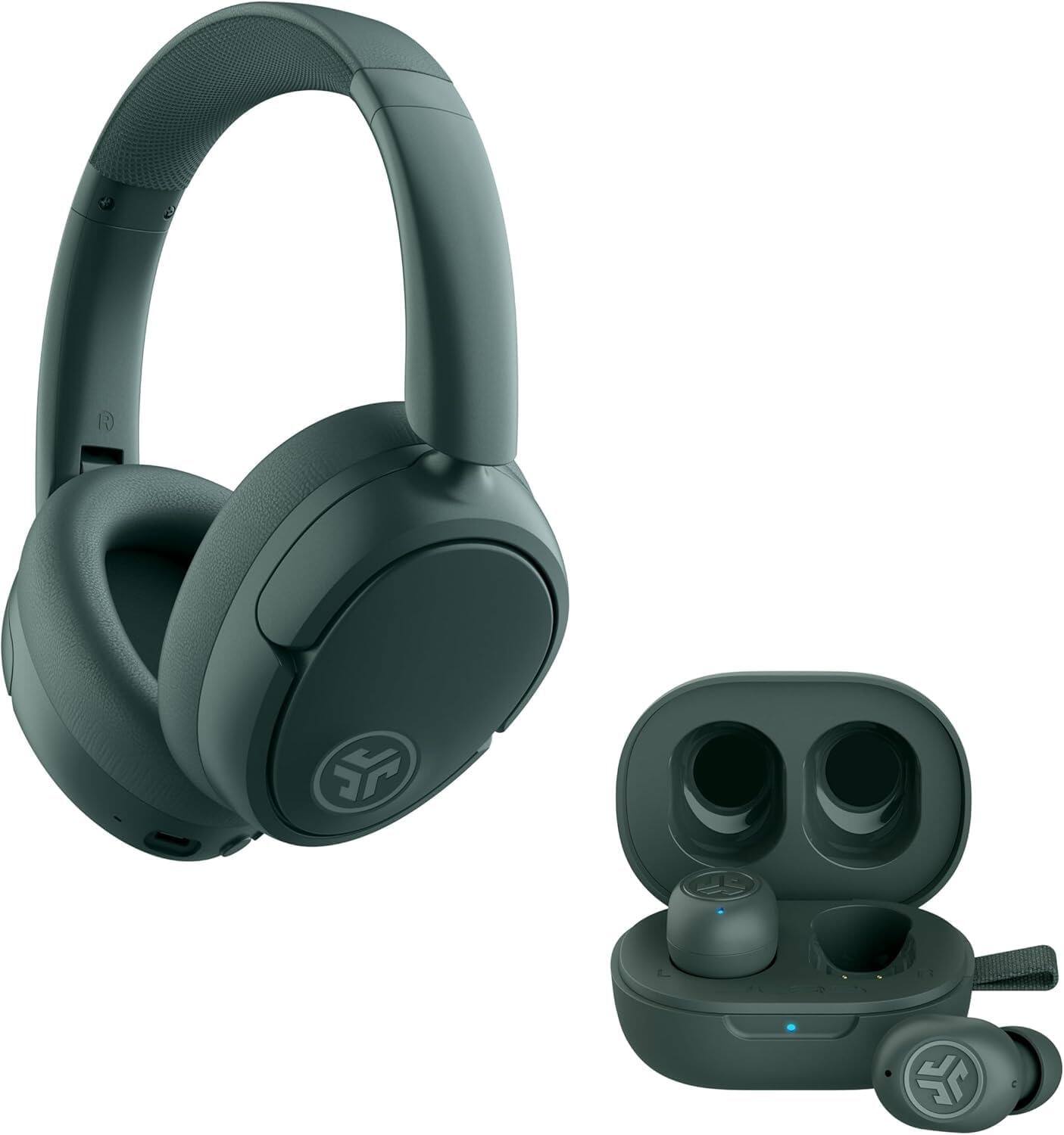 Front. JLab - JBuds Lux ANC Wireless Headphones & JBuds Mini Earbuds Audio Bundle - Sage.
