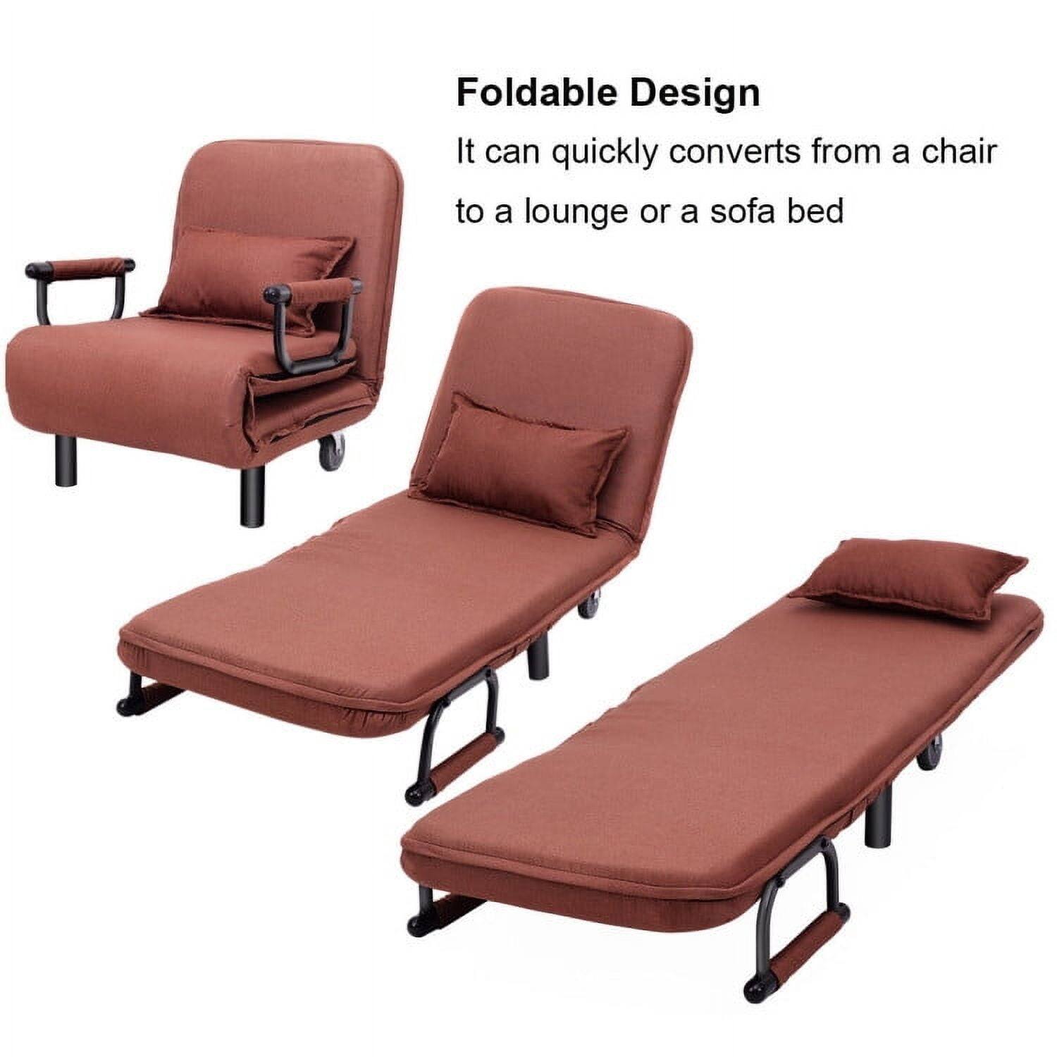 Foldable Design  
It can quickly convert from a chair to a lounge or a sofa bed