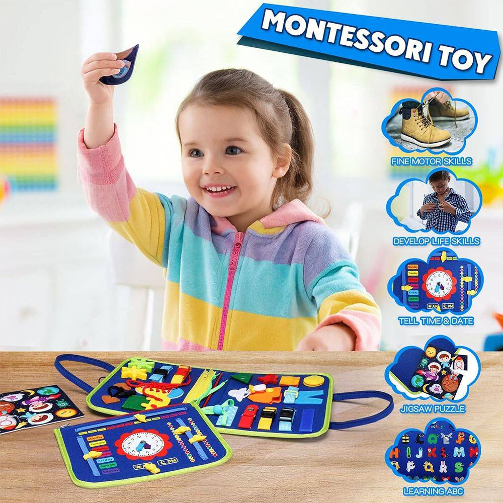 MONTESORI TOY

- FINE MOTOR SKILLS
- DEVELOP LIFE SKILLS
- TELL TIME & DATE
- JIGSAW PUZZLE
- LEARNING ABC