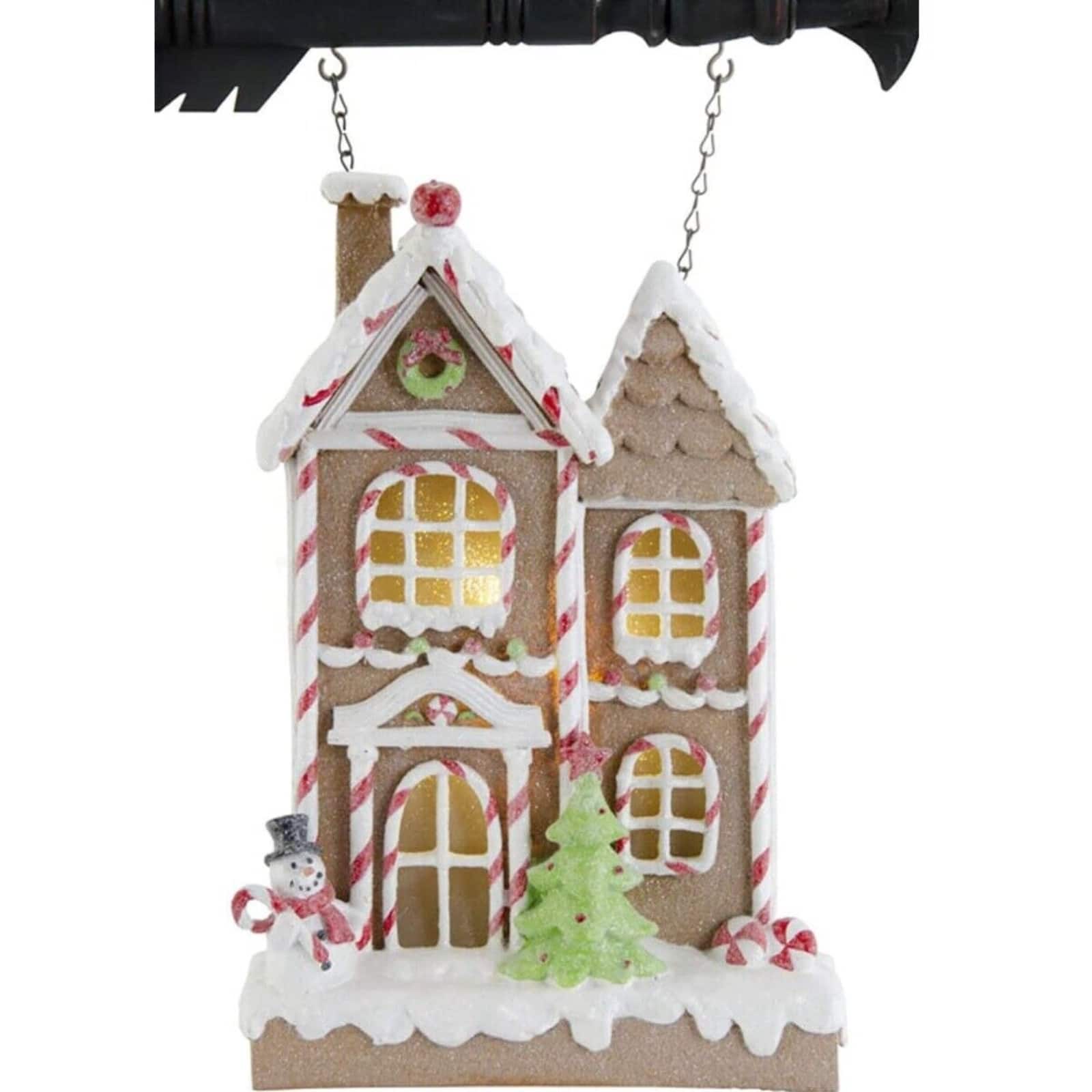 K&K Interiors - Glittered Frosted LED Gingerbread House Arrow Replacement Sign 13 inch - Arrow Sold Separately - Brown price history on PriceWatchPro