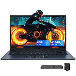 ASUS - Vivobook 14 14" FHD Laptop,Intel Core i3 1315U,8GB RAM,256GB SSD+160GB Dock Set,Intel UHD Graphics,Win 11 - Blue