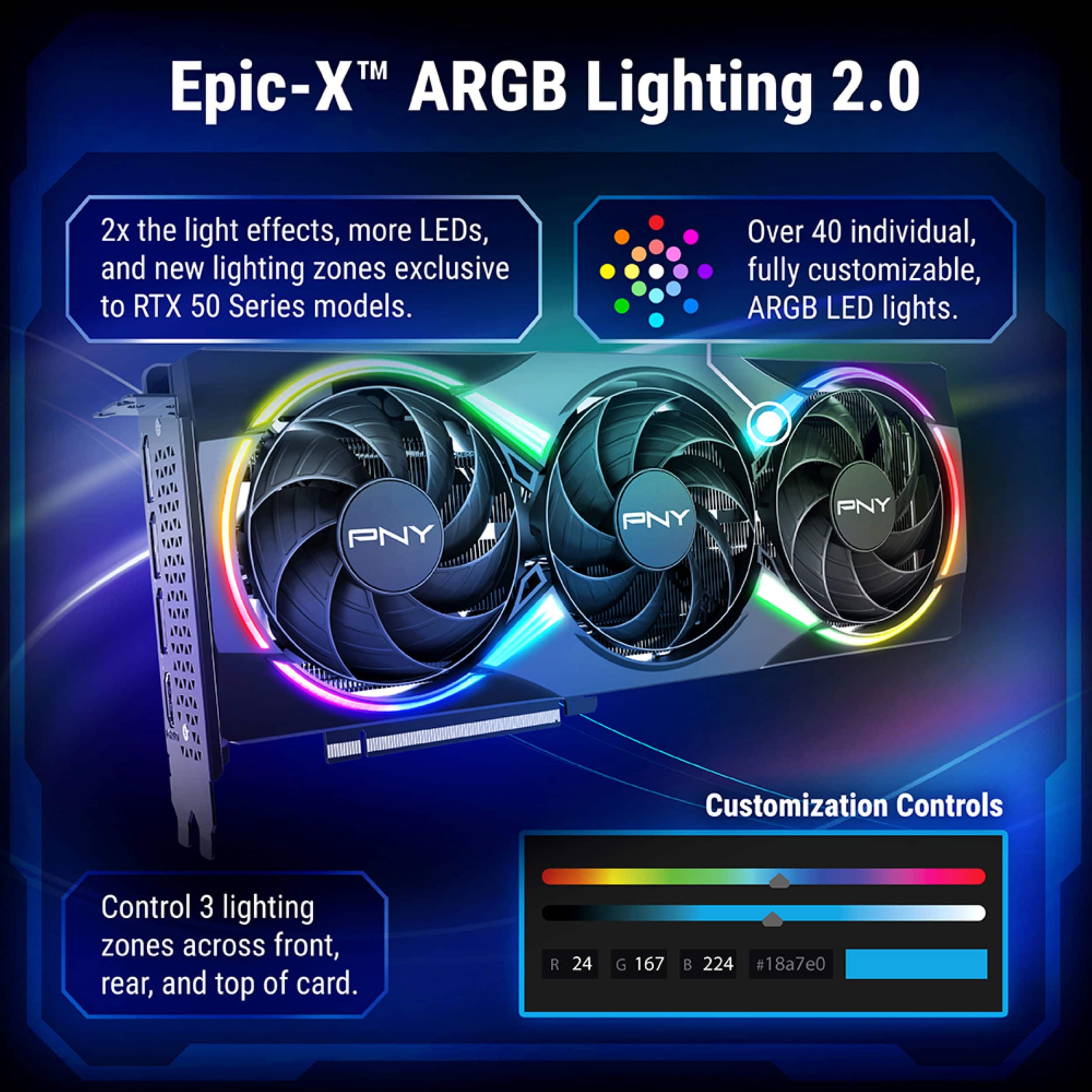 PNY NVIDIA GeForce RTX 5060 Ti Epic X ARGB Overclocked 8GB GDDR7