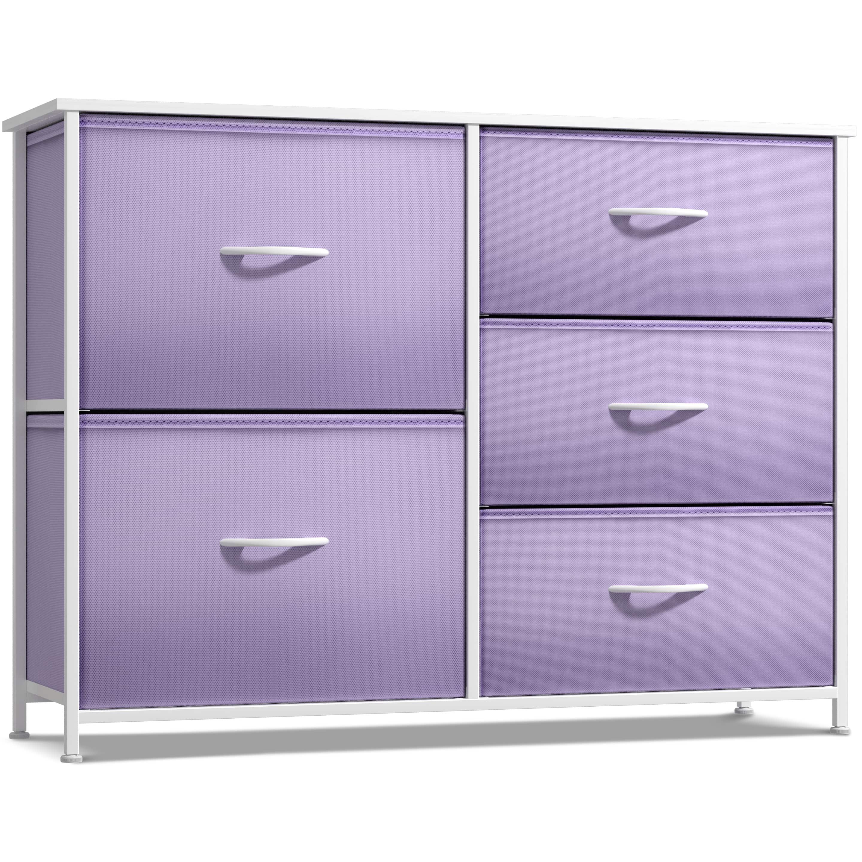 Sorbus - Kids Dresser with 5 Drawers, Storage Chest Organizer Unit with Steel Frame, Wood Top & Handle - Punk