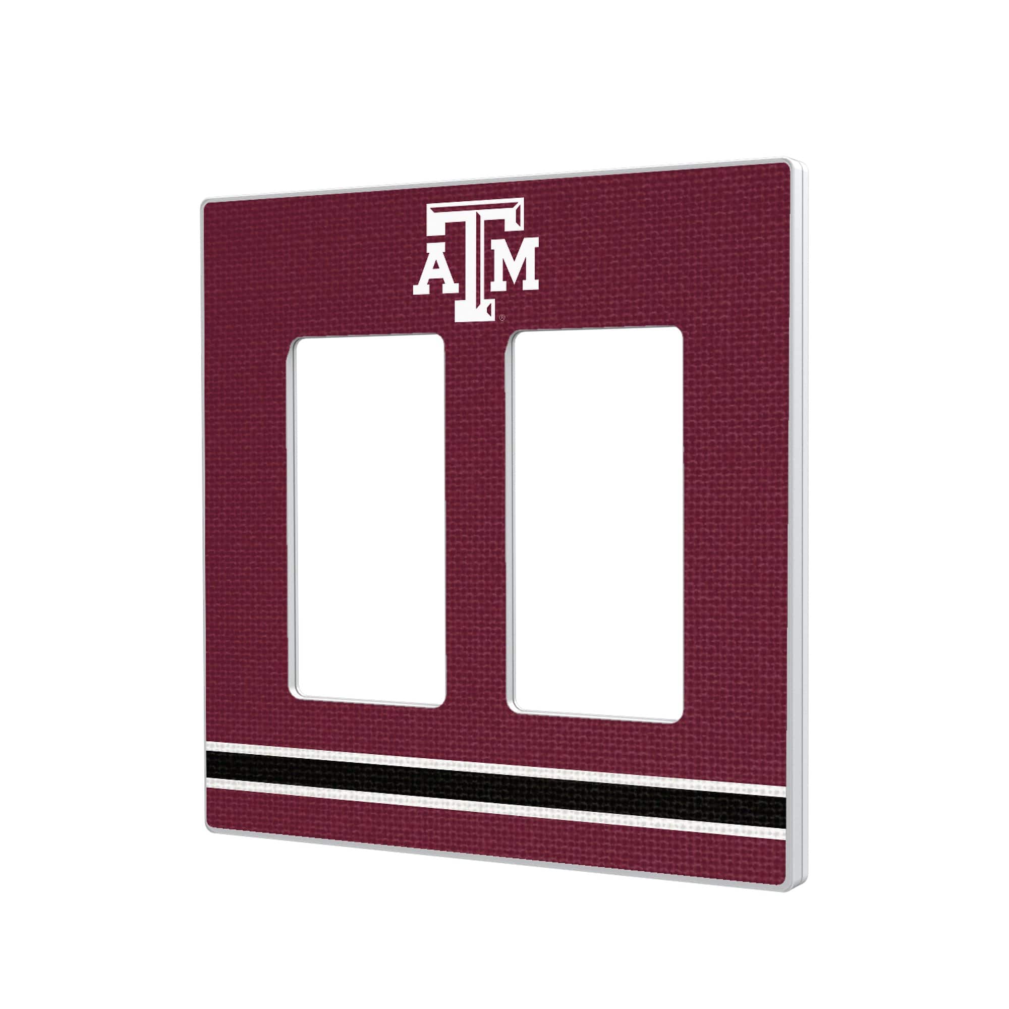 Keyscaper - Texas A&M Aggies Stripe Design Double Rocker Light Switch Plate - Multicolor