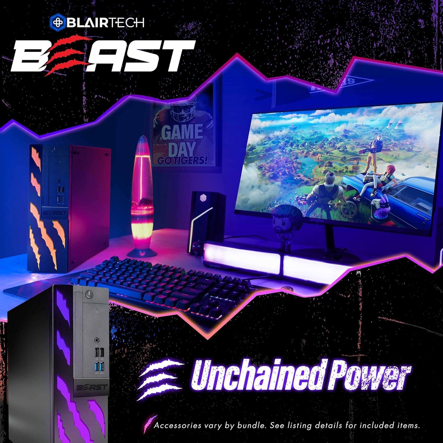 BLAIRTECH BEAST GAME DAY GOTIGERS! Unchained Power Accessories vary by bundle. See listing details for included items.