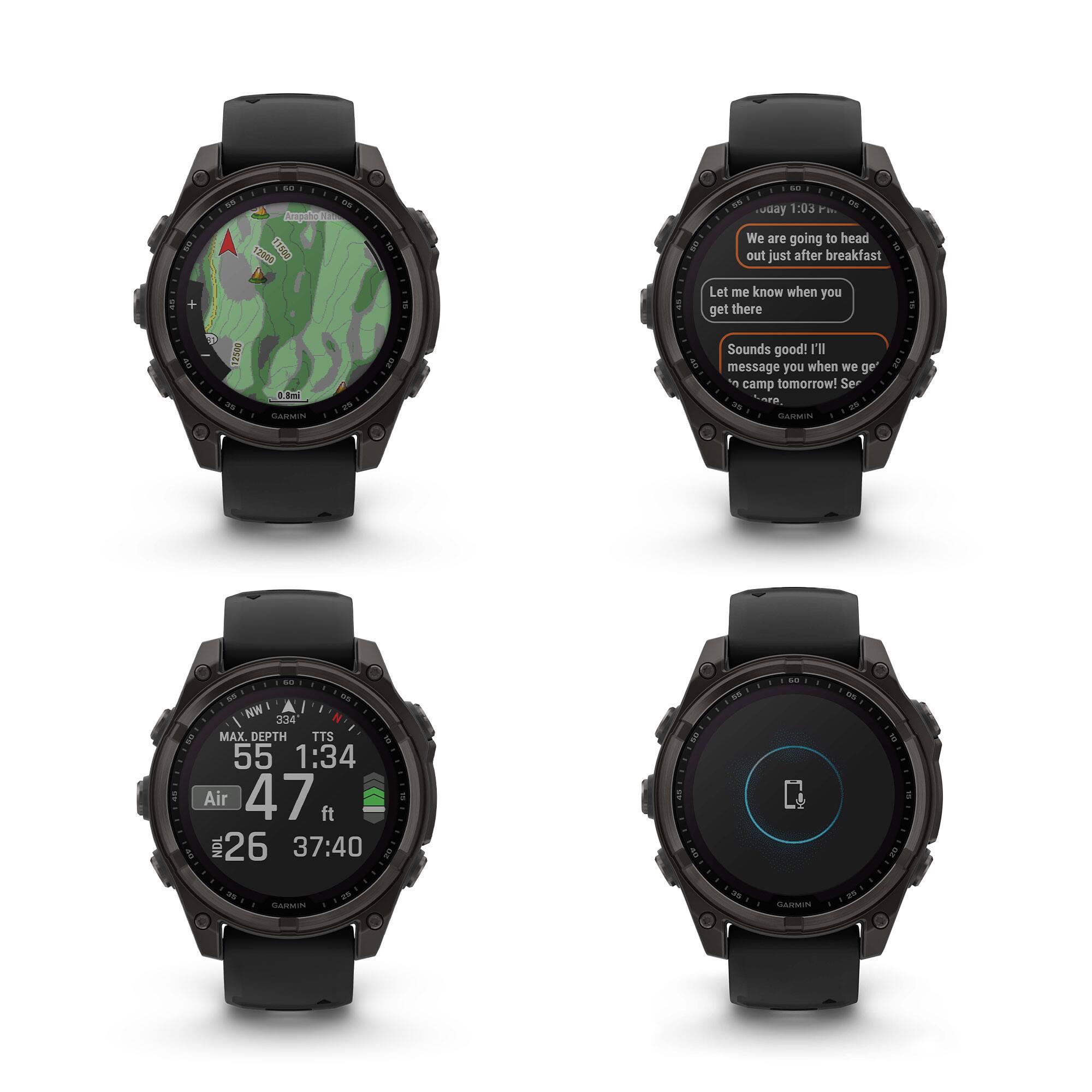 Bundle Garmin Fenix 8 47mm Solar Sapphire GPS Smartwatch Gray