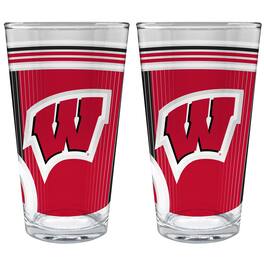 Great American Products - Wisconsin Badgers Two-Piece 16oz. Pint Glass Set - Multicolor