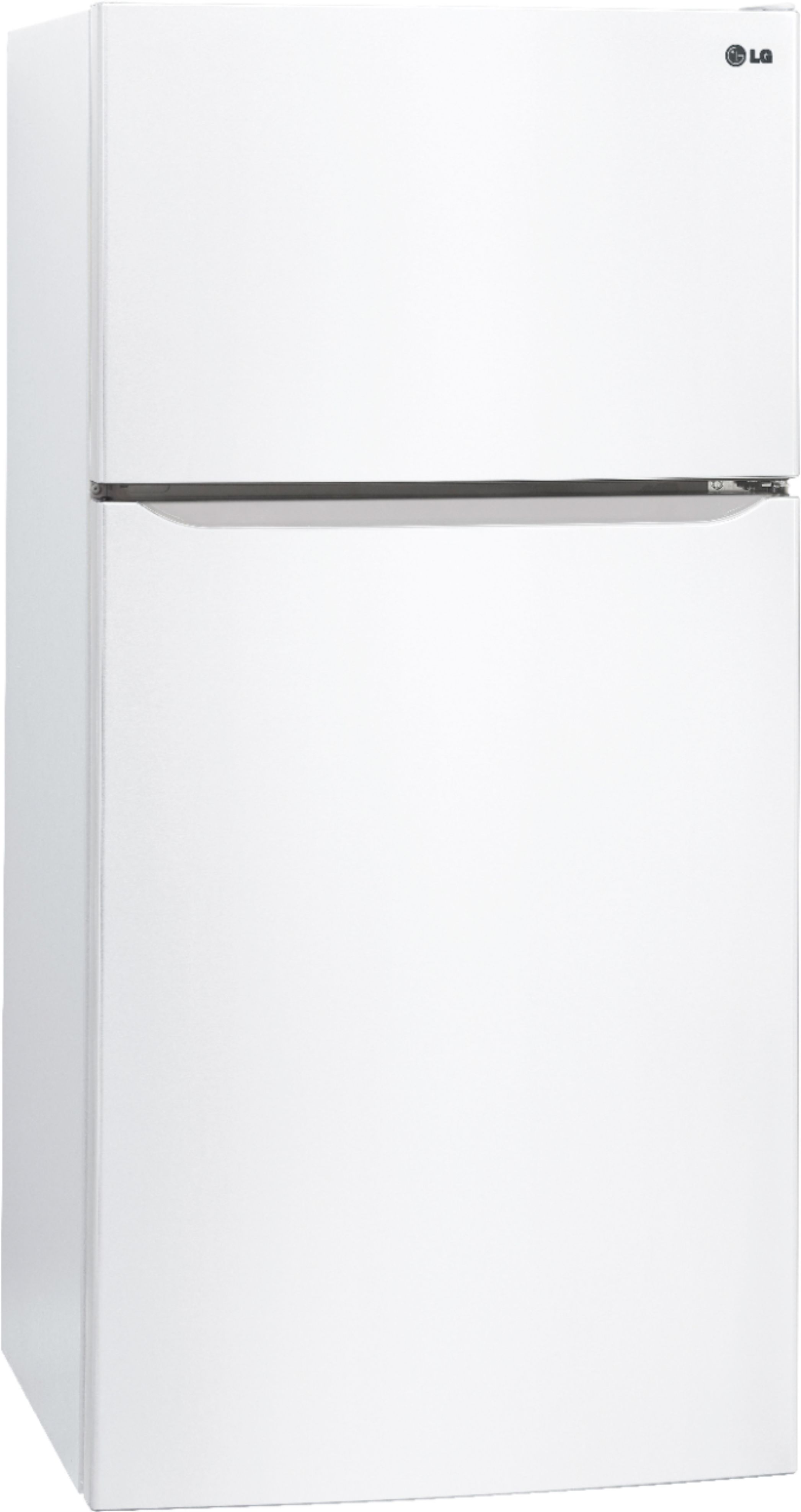 Angle View: LG - 23.8 Cu. Ft. Top-Freezer Refrigerator with Ice Maker - Smooth White