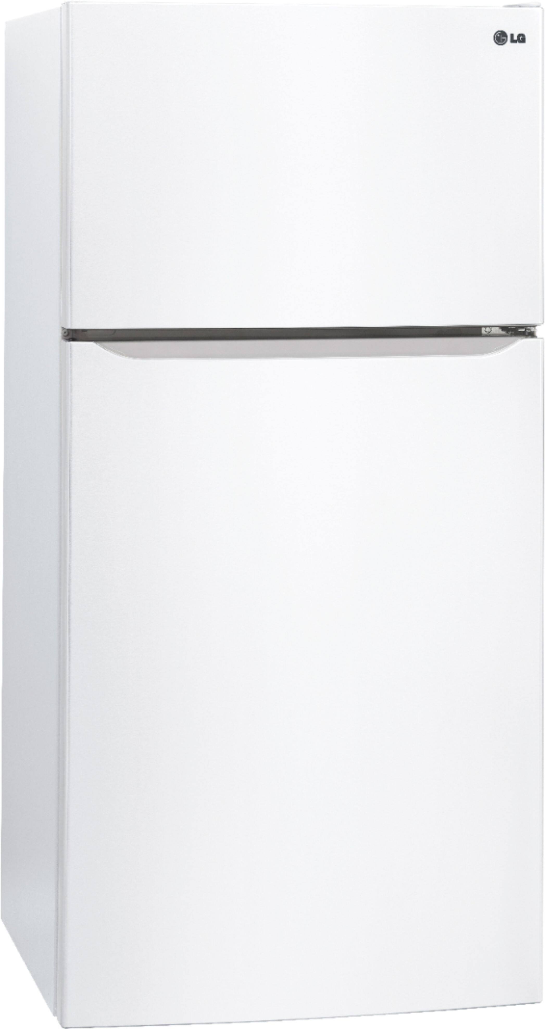 Angle. LG - 23.8 Cu. Ft. Top-Freezer Refrigerator with Ice Maker - Smooth White.