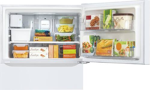 Alt View 3. LG - 23.8 Cu. Ft. Top-Freezer Refrigerator with Ice Maker - Smooth White.