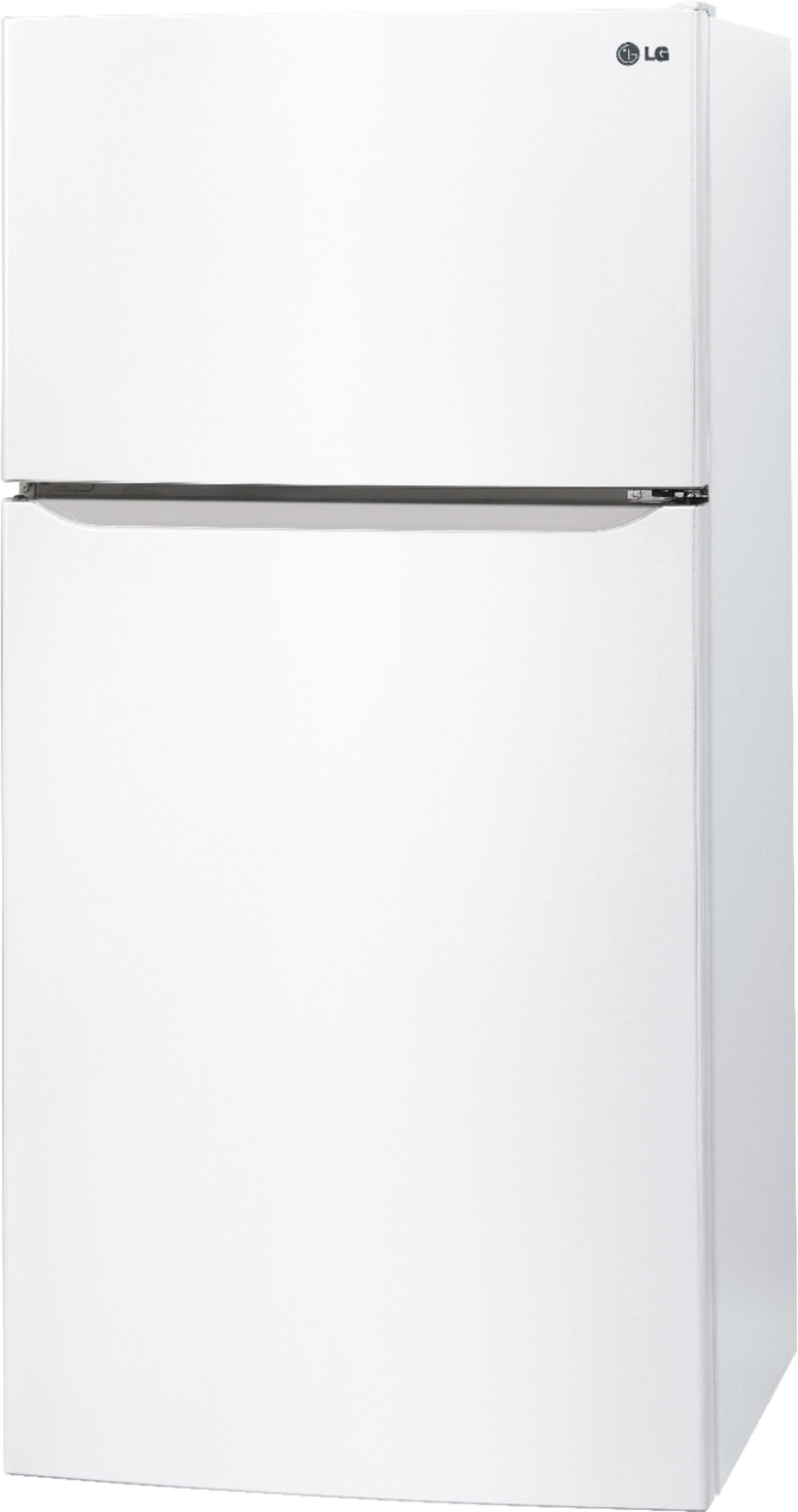 Left View: LG - 23.8 Cu. Ft. Top-Freezer Refrigerator with Ice Maker - Smooth White
