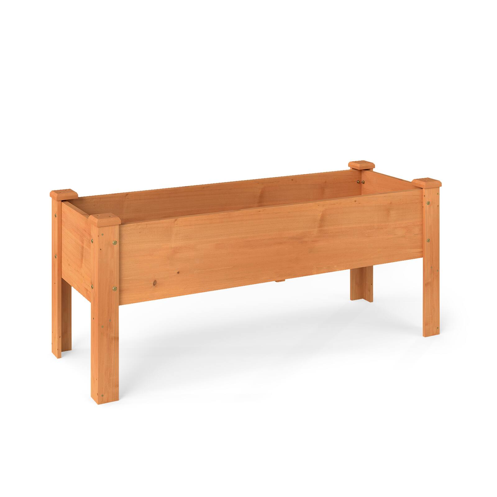 Alt View 9. Costway - Costway 2 PCS Wooden Raised Garden Bed with Legs, Drainage Holes, Natural Fir Garden Box - Orange.