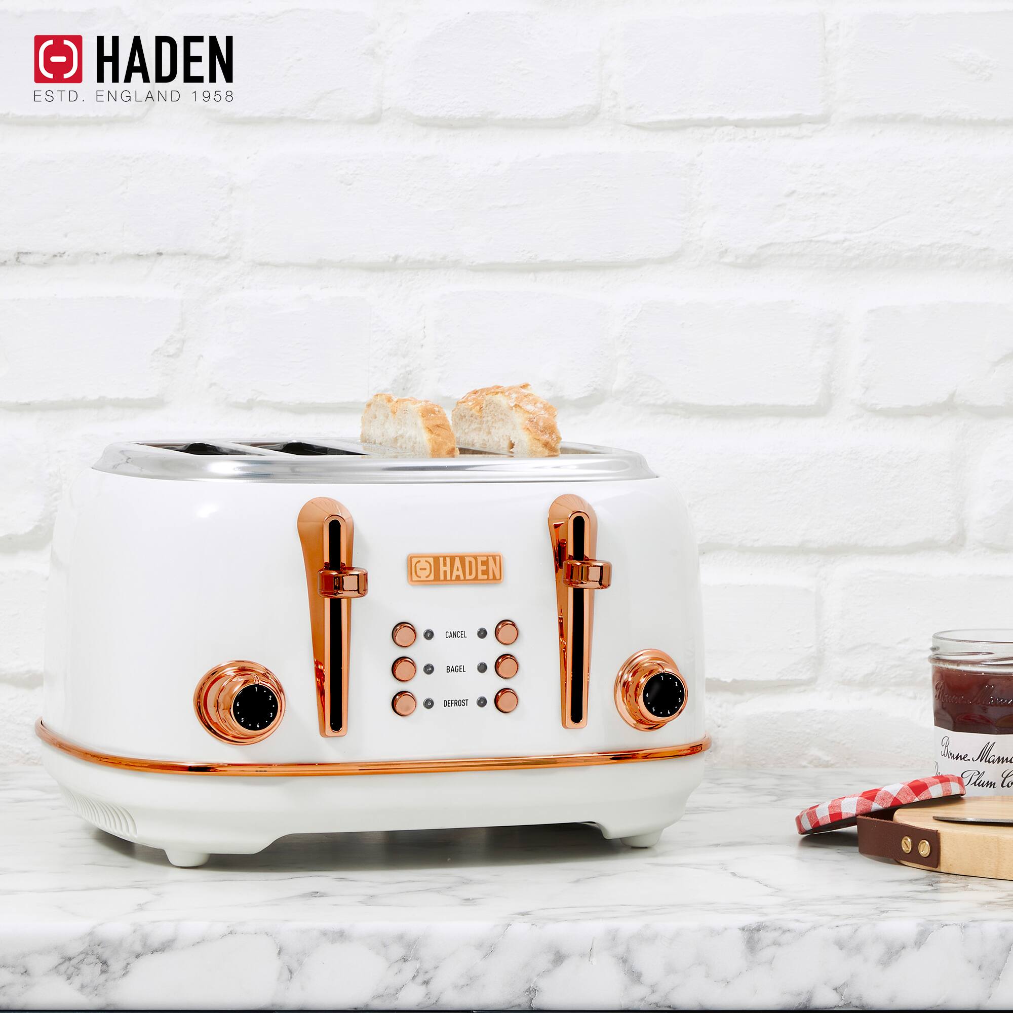 HADEN  
ESTD. ENGLAND 1958  

HADEN  
CANCEL  
BAGEL  
DEFROST