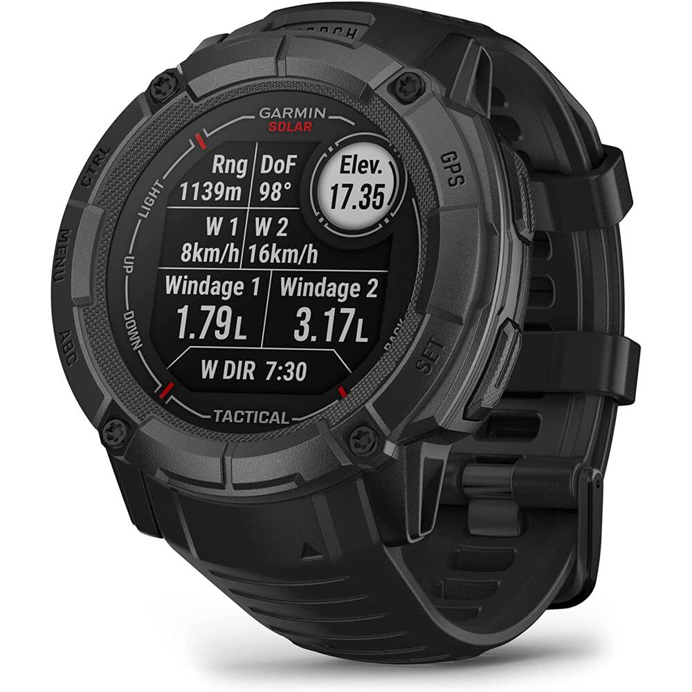 GARMIN SOLAR CTRL  
Rng DoF Elev.  
GPS LIGHT  
1139m 98° 17.35  
W 1 W 2  
MENU  
8km/h 16km/h  
UP  
Windage 1 Windage 2  
DOWN  
1.79L 3.17L  
BACK ABG SET  
W DIR 7:30  
TACTICAL