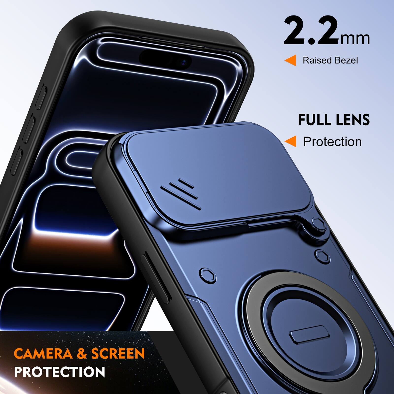 2.2mm Raised Bezel FULL LENS Protection CAMERA & SCREEN PROTECTION