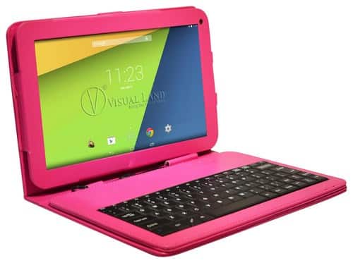 Front. Visual Land - Prestige Elite - 10" - 16GB - With Keyboard - Magenta.