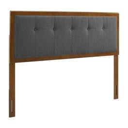FurniFact - Tufted Fabric King Headboard with Wood Frame and Elegant Design - Brown