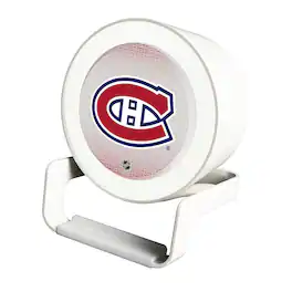 Keyscaper - Montreal Canadiens Linen Print Nightlight Charger & Bluetooth Speaker - White