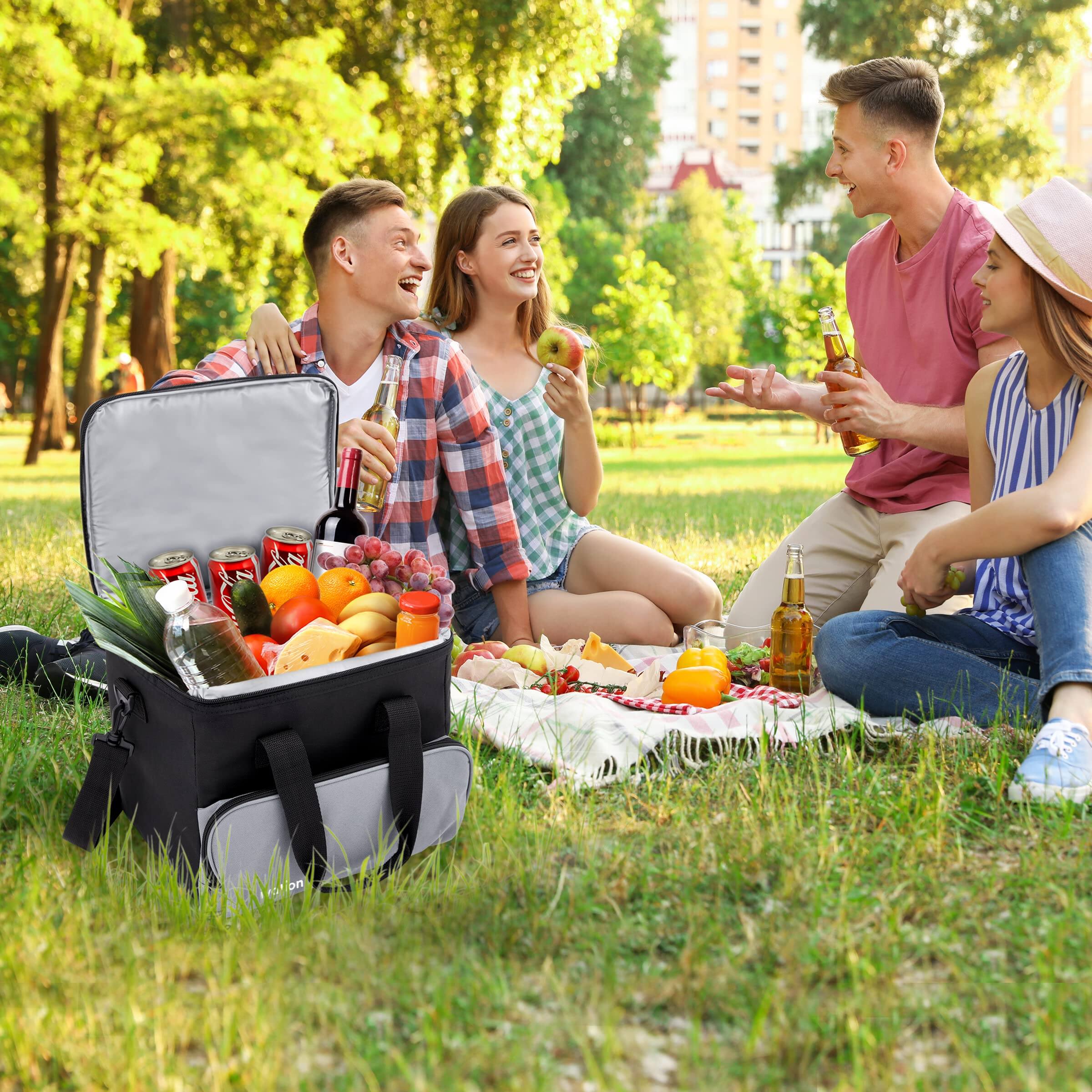 Alt View 7. Ivation - Electric Cooler Bag, 15 L Portable Thermoelectric 12 Volt Cooler with Shoulder Strap - Black, Gray.