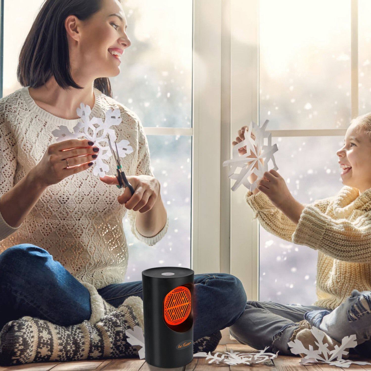 Front. Akoasm - 300W Portable Heater - 2-Second Fast Heating Mini Heater Fan for Desk, Bedroom & Small Rooms up to 107 Sq Ft, 45dB Quiet.