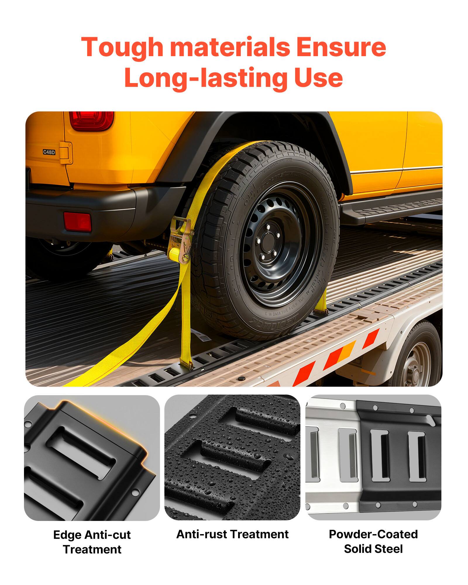 Tough materials Ensure Long-lasting Use

Edge Anti-cut Treatment  
Anti-rust Treatment  
Powder-Coated Solid Steel