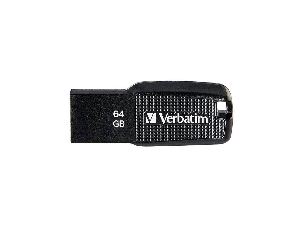 Alt View 10. Verbatim - Verbatim 64GB Ergo USB 2.0 Flash Drive - Black  70877 - Black.