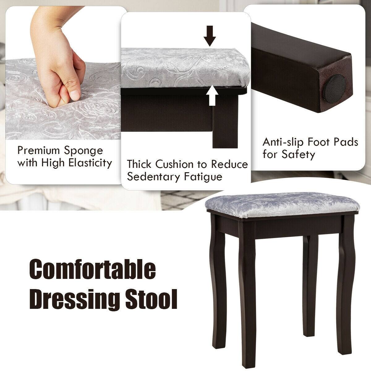 Anti-slip Foot Pads, Premium Sponge with High Elasticity, Thick Cushion to Reduce Sedentary Fatigue, Comfortable Dressing Stool