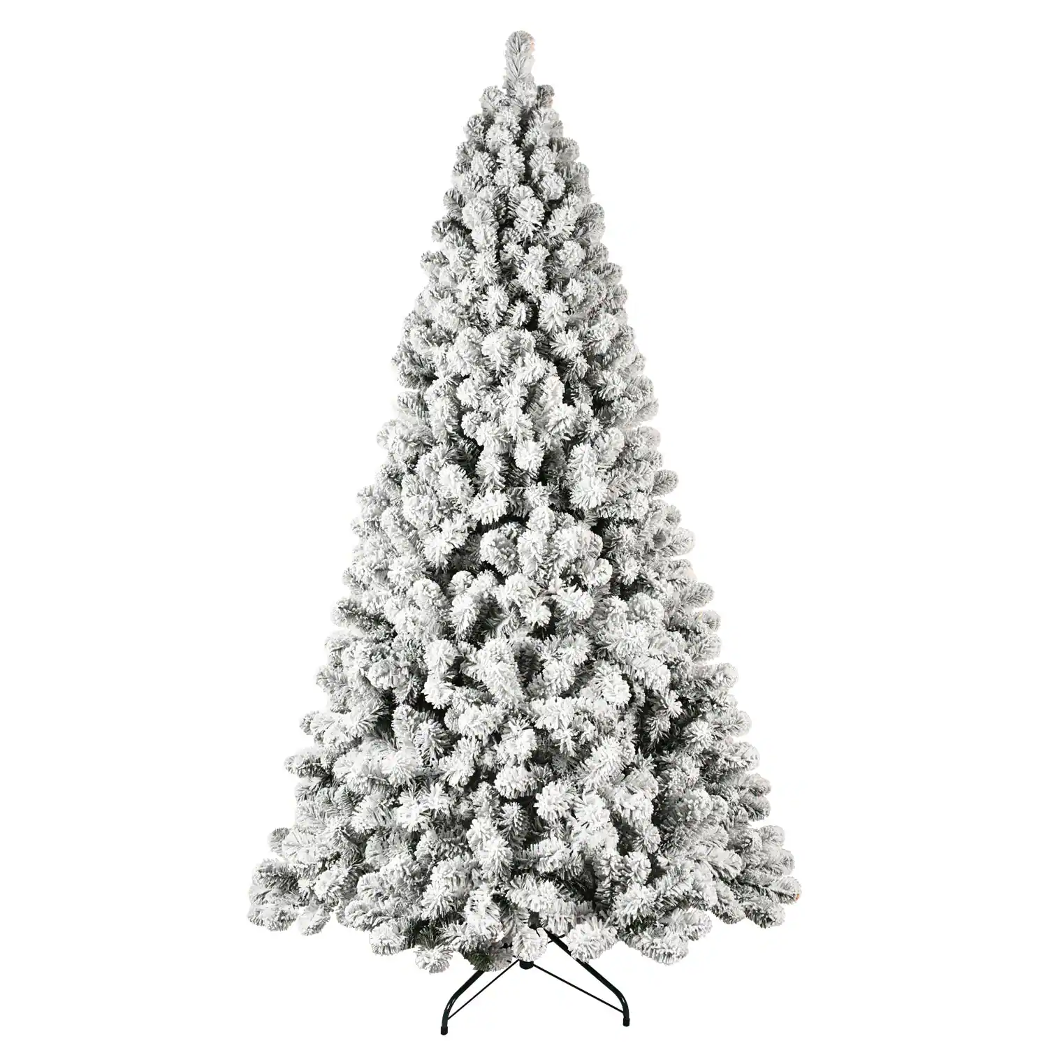 Front. BreeBe - 5ft Flocked Pre-Lit Christmas Tree with 200 UL Warm White Lights - Green,White.