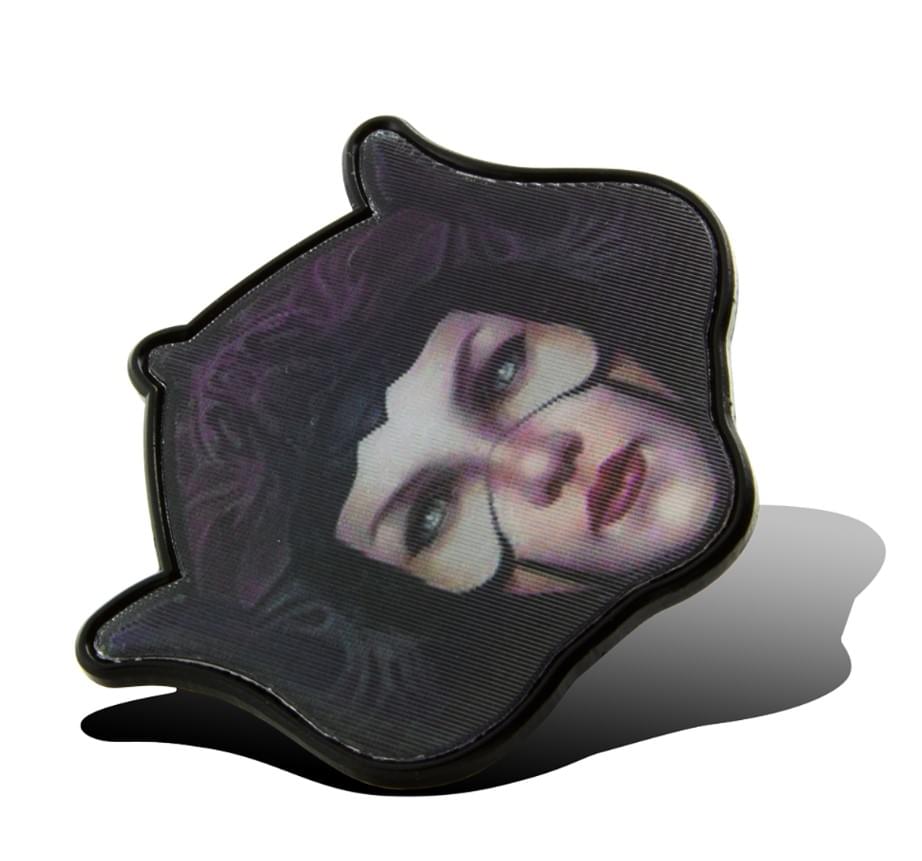 Alt View 1. Imaginary People - DOTA 2 Lotus 1.5 Inch Collector Lenticular Pin - Blue.