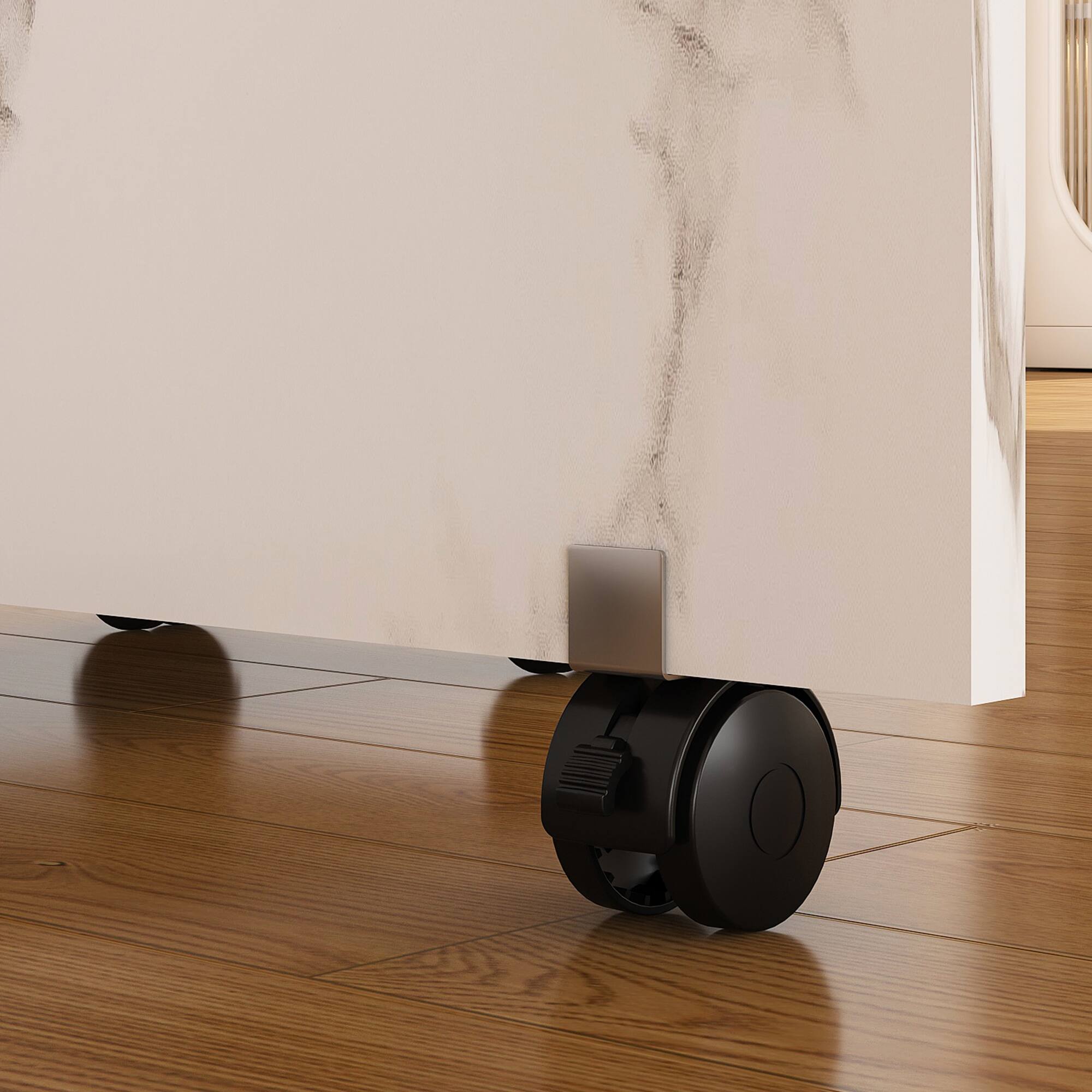 Alt View 4. Tiramisubest - Multifunctional Folding Dining Table with Wall-Mounted Sideboard and Storage for Small Apartments (White) - White.