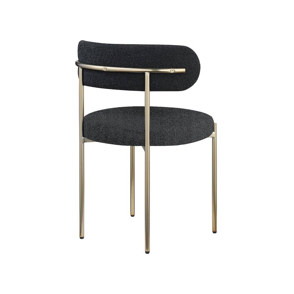 Alt View 4. Meridian Furniture - Beacon Black Boucle Fabric Dining Chair, Set of 2 - Black.