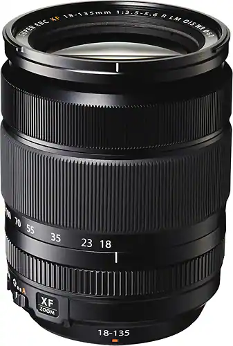 Front. Fujifilm - XF 18-135mm f/3.5-5.6 R LM OIS WR Zoom Lens - Black.