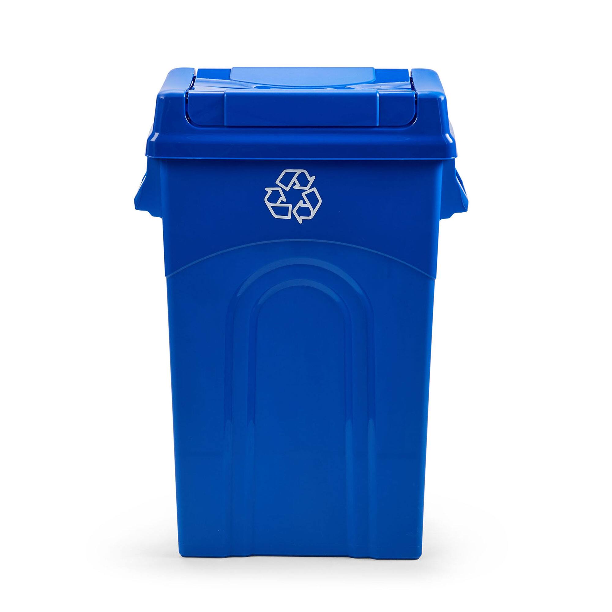 Alt View 1. United Solutions - United Solutions 23 Gallon Highboy Kitchen Recycling Bin with Swing Lid, Blue - Recycle Blue.