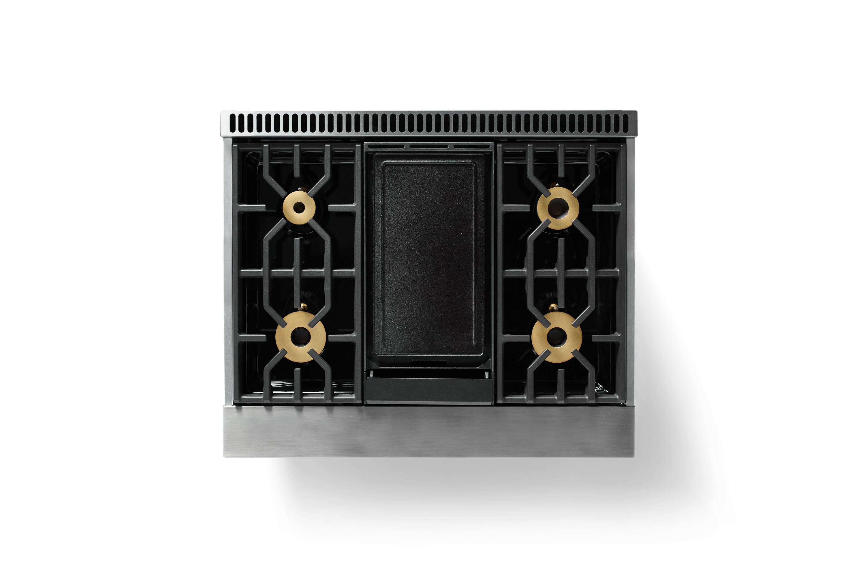 Alt View 5. Viking - Pro 7 Series 5.6 Cu. Ft. Freestanding Sealed 4 Burner LP Gas Convection Range/Griddle - Blush - Blush.