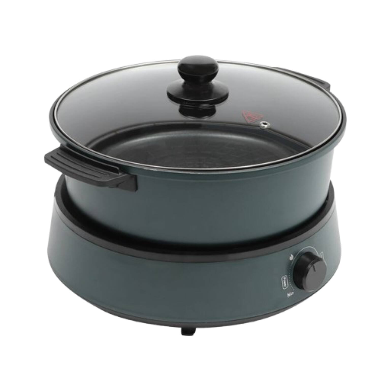 Front. Home Collection - 1350W Electric Hot Pot Portable Multi Function Skillet Cooker - Green.