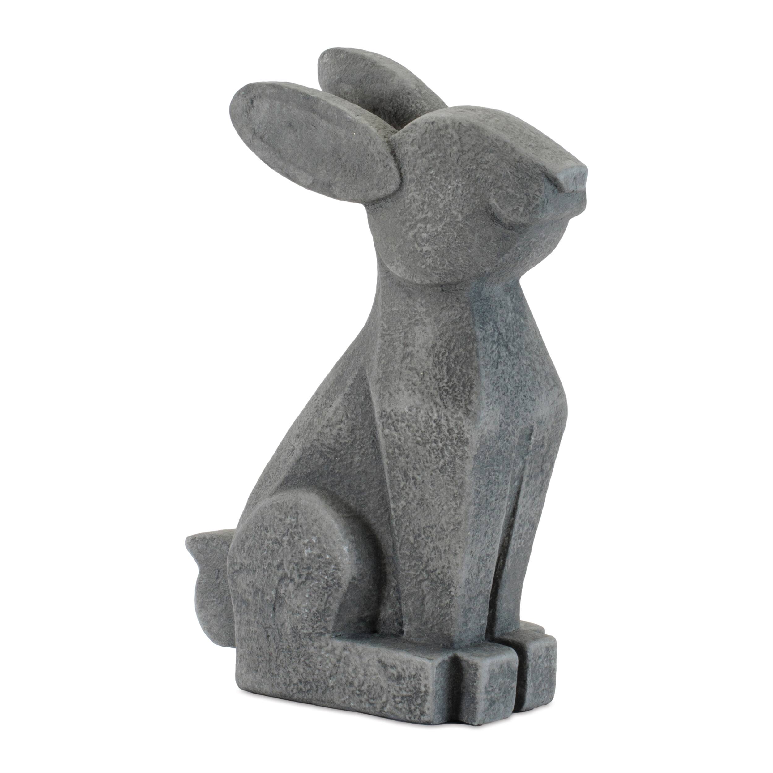 Angle. BreeBe - Modern Sitting Bunny Figurine (Set of 6) - Gray.