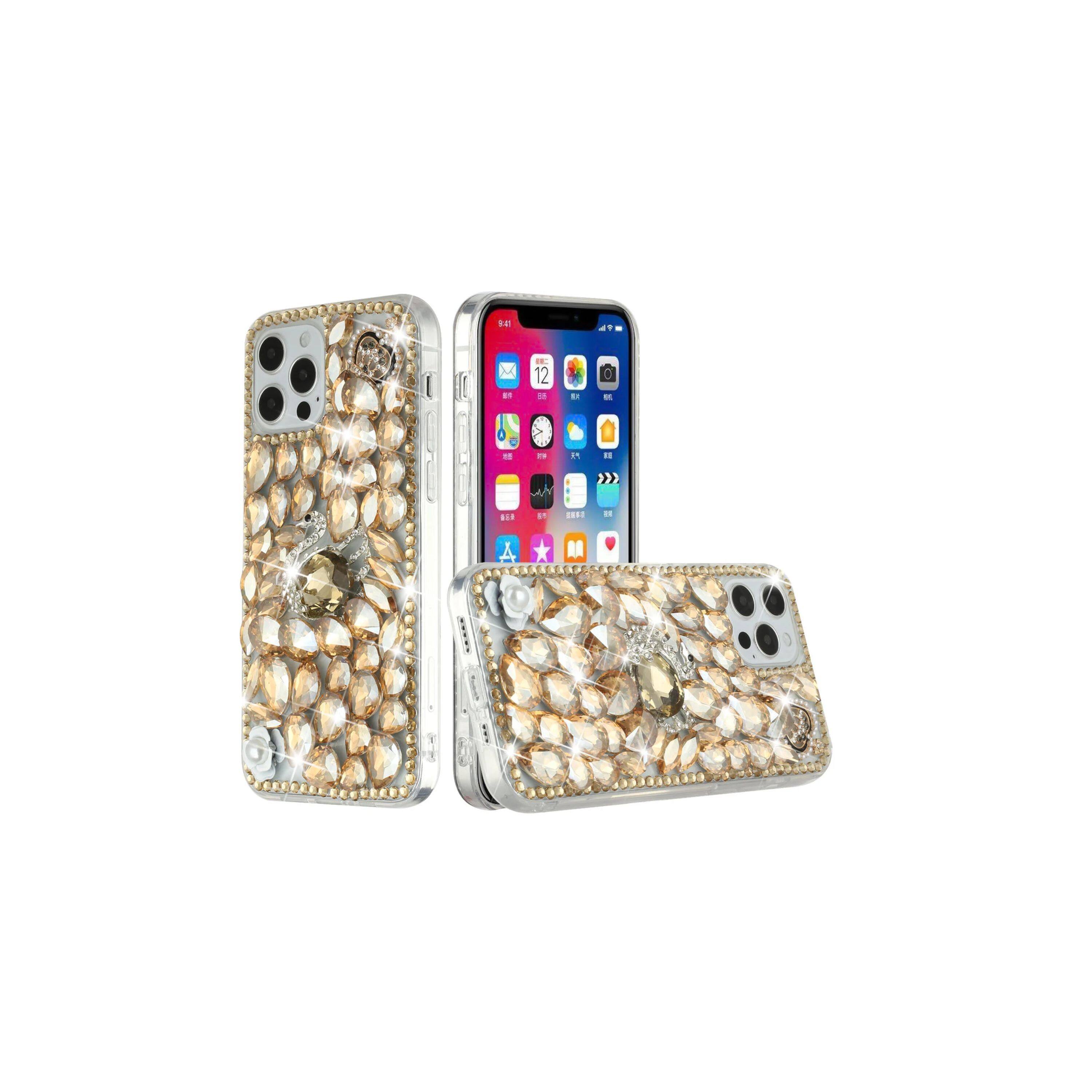 Kitcheniva Swan Crown Pearl Design Phone Case With 2 Screen Protectors ...