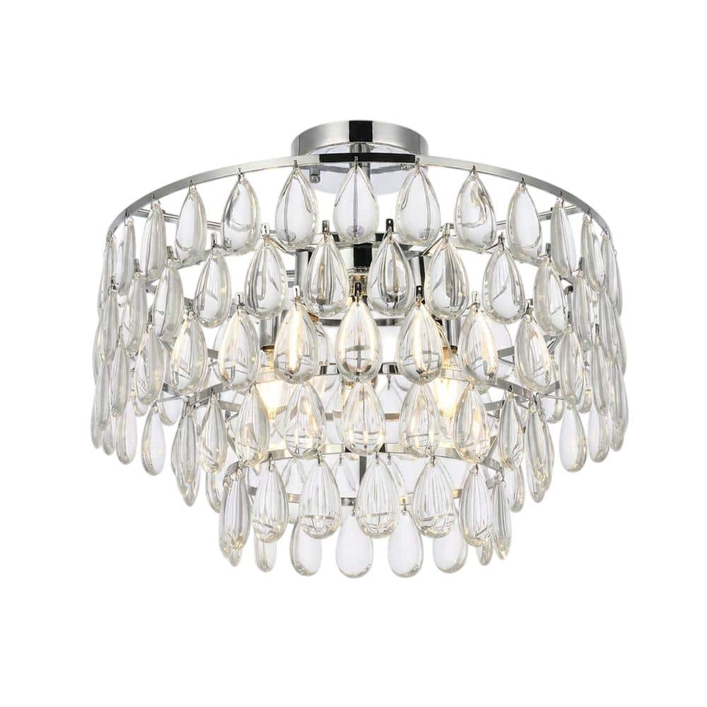 Elegant Lighting - Mila 18 inch flush mount in - Chrome