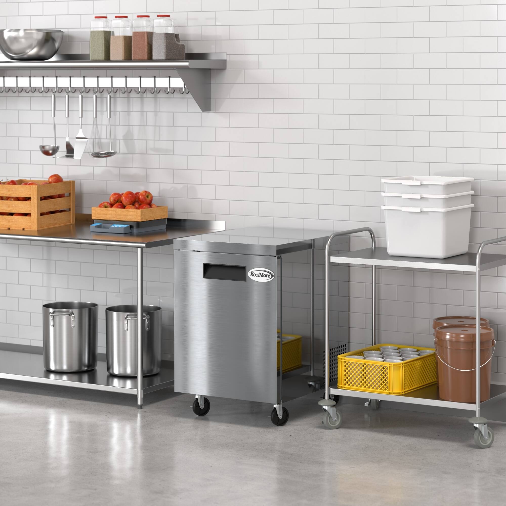 Alt View 4. Koolmore - 27 in. One Door Commercial Undercounter Refrigerator 5 cu. ft. in Stainless-Steel (KM-UCR-1DSS) - Stainless-Steel.