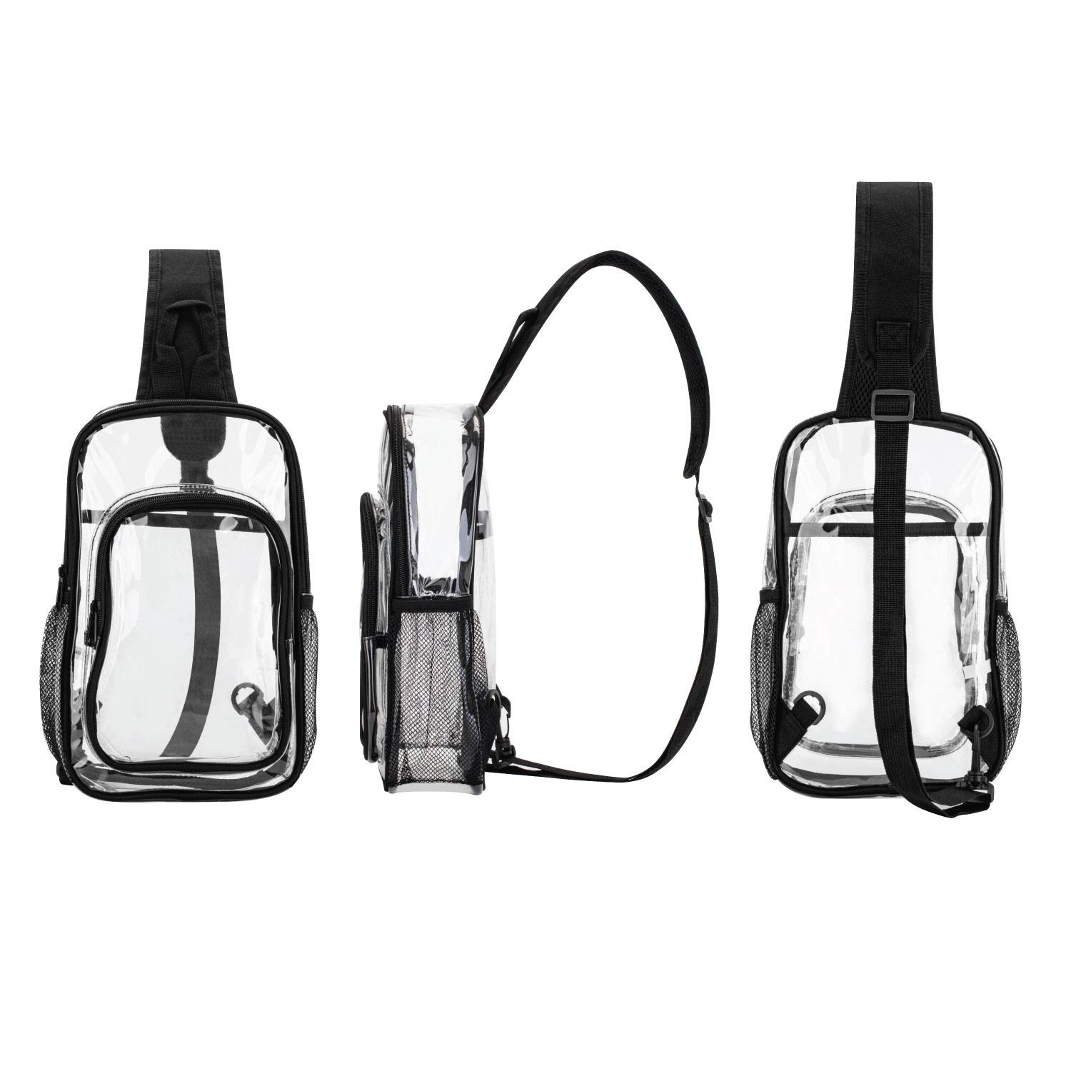 Alt View 1. Garnen - Clear Crossbody Bags for Women, Shoulder Bag Sling Bag Fanny Packs, Adjustable Stadium Approved See Through Bag - Black.