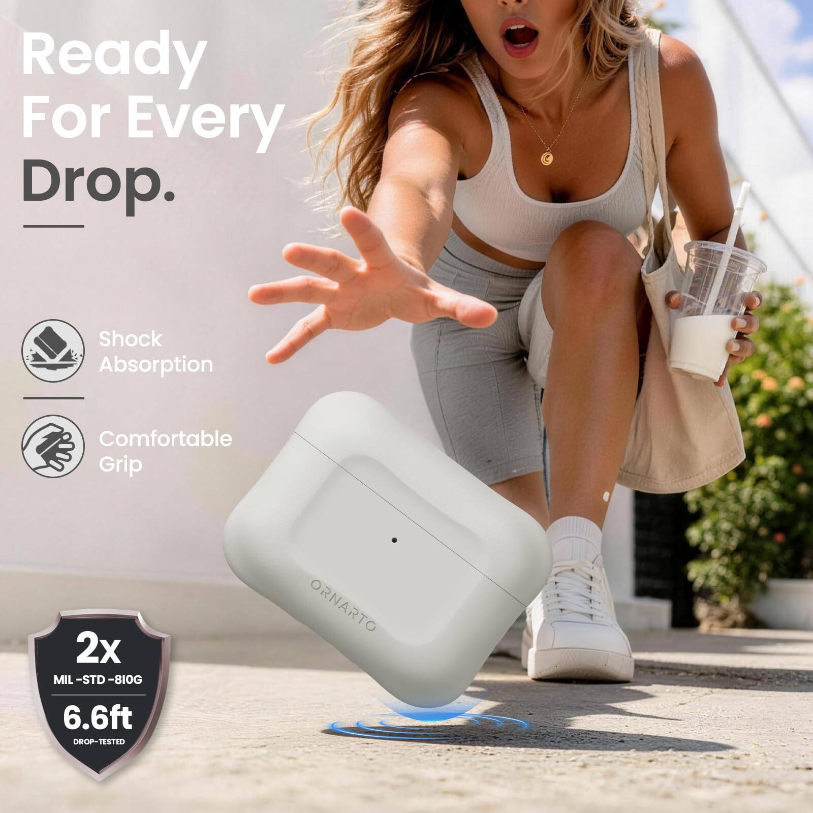 Ready For Every Drop.  
Shock Absorption  
Comfortable Grip  
2x MIL-STD-810G  
ORNARTO  
6.6ft DROP-TESTED
