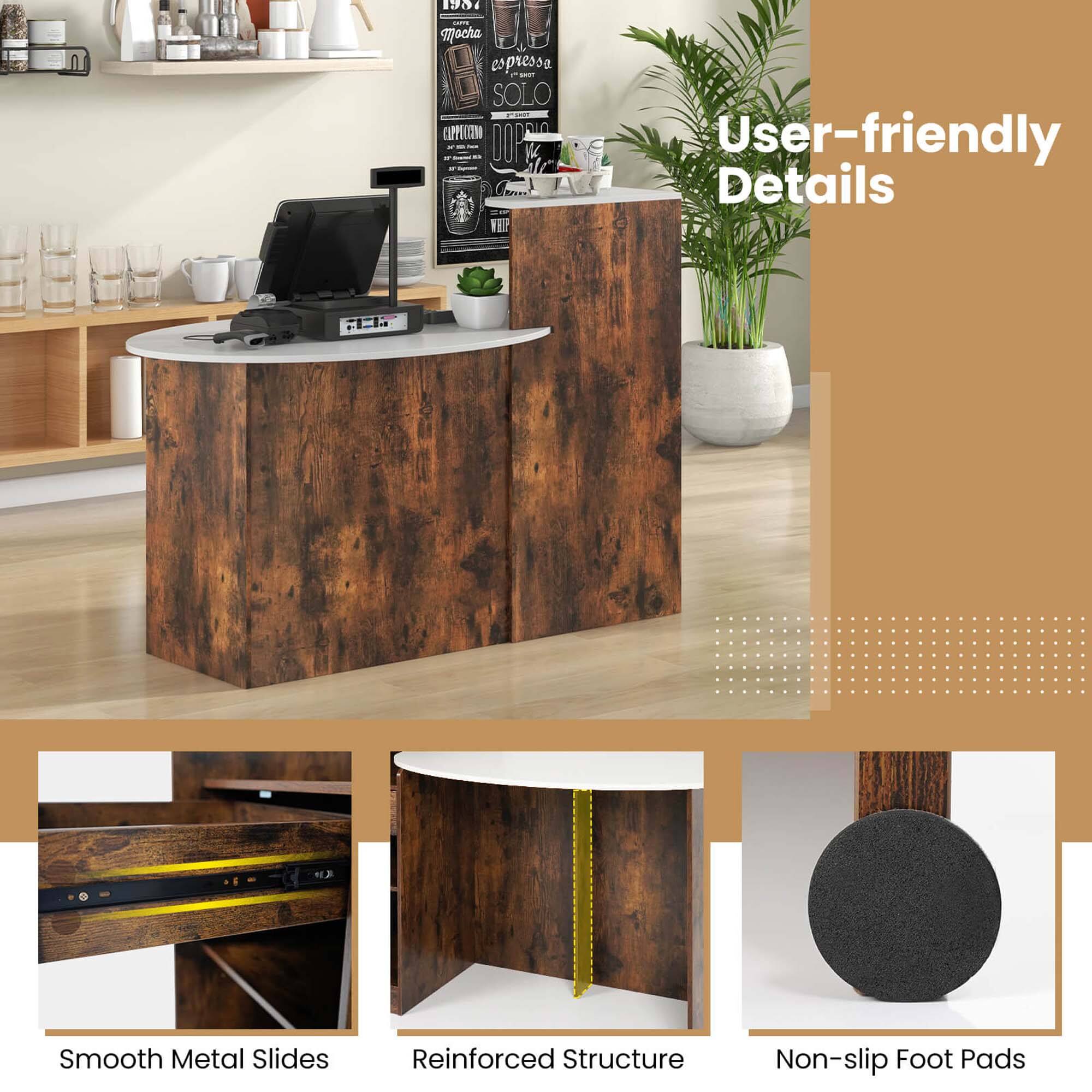 User-friendly Details: Smooth Metal Slides, Reinforced Structure, Non-slip Foot Pads