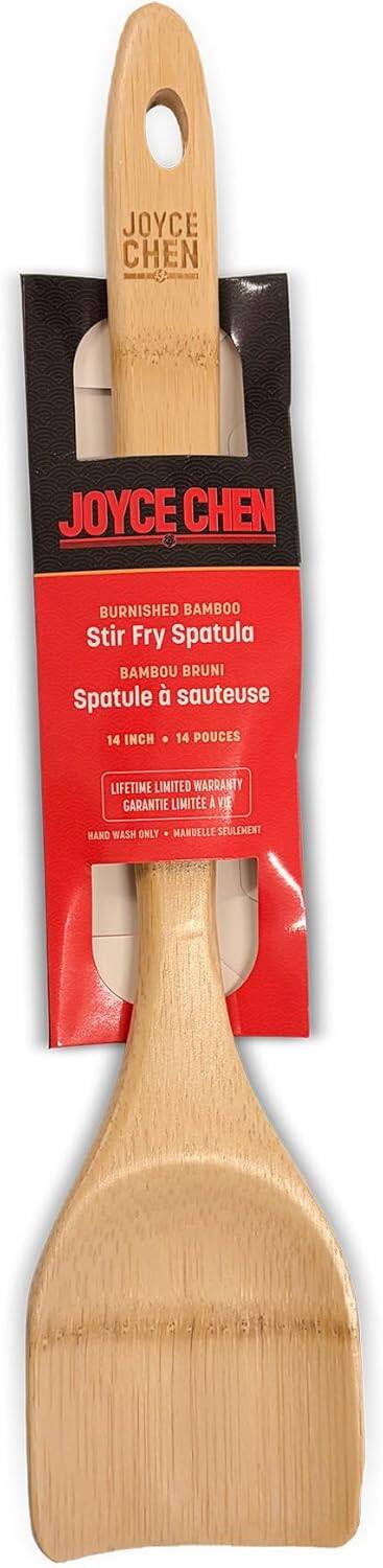 JOYCE CHEN  
BURNISHED BAMBOO Stir Fry Spatula  
BAMBOU BRUNI Spatule à sauteuse  
14 INCH • 14 POUCES  
LIFETIME LIMITED WARRANTY • GARANTIE LIMITEE À VIE  
HAND WASH ONLY • MANUELLE SEULEMENT