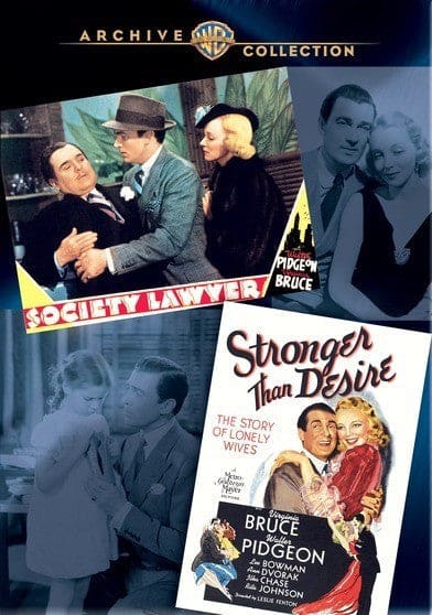 Walter Pidgeon -Society Lawyer/Stronger Than Desire - DVD