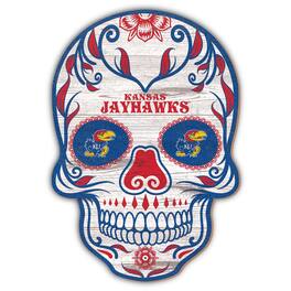 Fan Creations - Kansas Jayhawks 12'' Sugar Skull Sign - Multicolor
