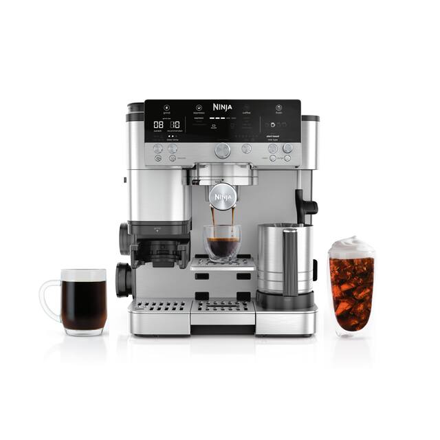 Ninja - Luxe Café Premier Series 3-in-1 Espresso, Coffee, and Cold Brew Machine with Grinder and Scale, and Hands-Free Frother - Stainless Steel