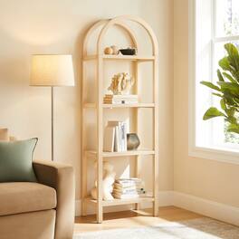 Vexley 72 Inch Tall Narrow Arched Bookshelf by Modway - Natural