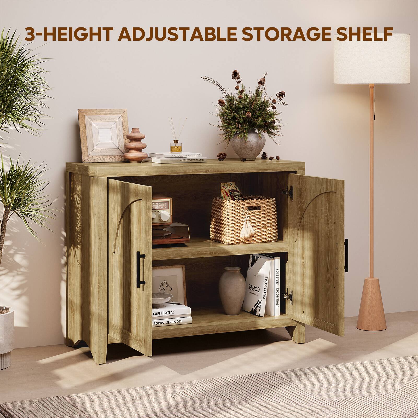 3-HEIGHT ADJUSTABLE STORAGE SHELF