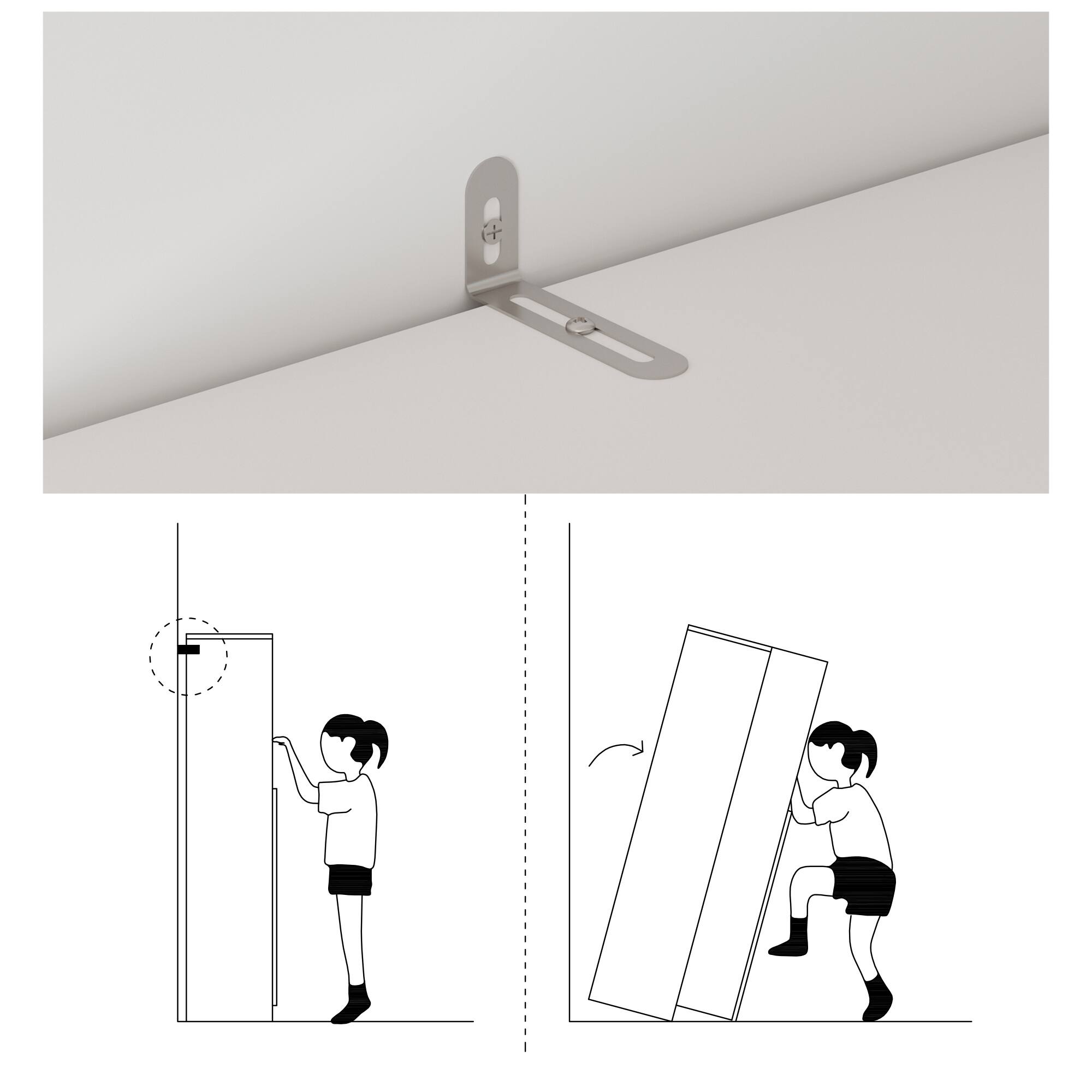 Alt View 8. Famapy - European-Style Wardrobe with Hanging Rods & Shelves Bedroom Storage Closet for Organized Clothes & Accessories - White.